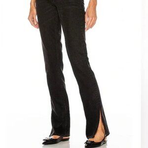 GRLFRND Hailey Black Low Rise Slim Boot Leg Jeans With Slit Hem | Size 27